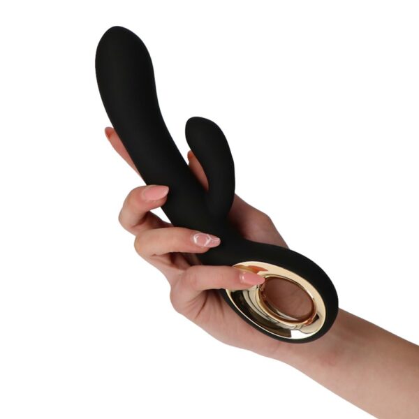 Toyz4Lovers - Twin Touch Black Rabbit Vibrator & Lube - Image 4