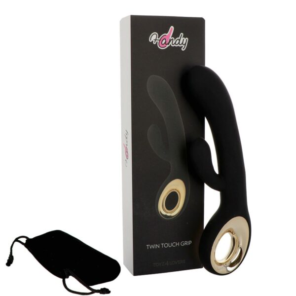 Toyz4Lovers - Twin Touch Black Rabbit Vibrator & Lube - Image 5