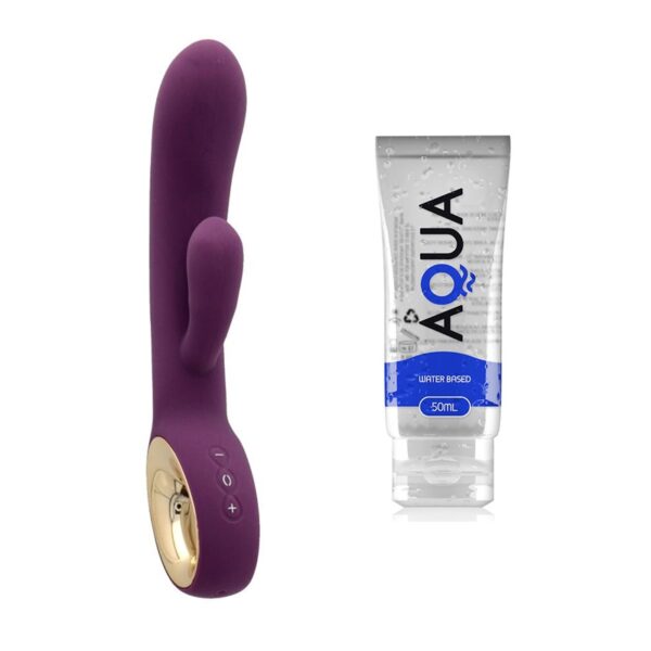 Toyz4Lovers - Twin Touch Purple Rabbit Vibrator & Lube