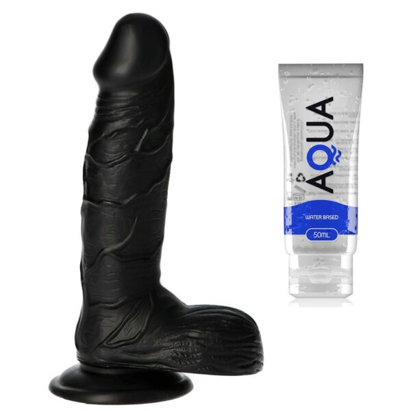 Toyz4lovers - Sergio 8.4 Inch Black Dildo & Waterbased Lube