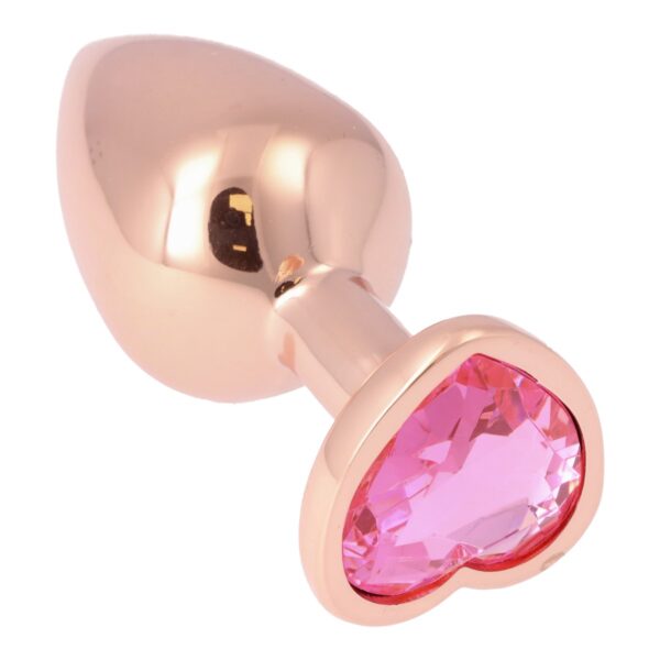 Pick&Love - No. 12 Rose Gold Butt Plug With Pink Heart Size M