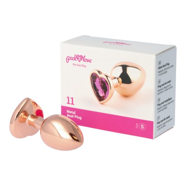 Pick&Love - No. 11 Rose Gold Butt Plug With Pink Heart Size S - Image 7