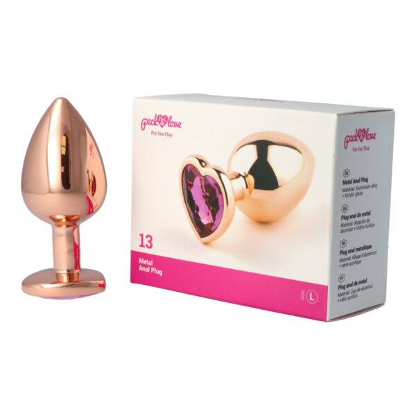 Pick&Love - No. 13 Rose Gold Butt Plug With Pink Heart Size L - Image 9