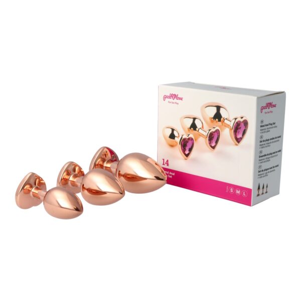 Pick&Love - Rose Gold Butt Plug Set With Pink Heart - Image 6