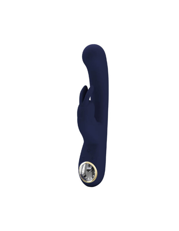 Pretty Love - Lamar Rabbit Vibrator With Digital LED Display Dark Blue