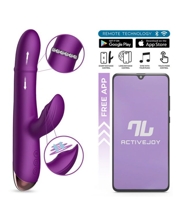 IntoYou - Sendel Rabbit Vibrator with Beads Ring and App Purple