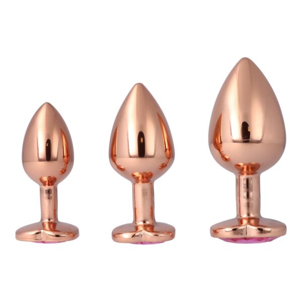 Pick&Love - Rose Gold Butt Plug Set With Pink Heart - Image 3