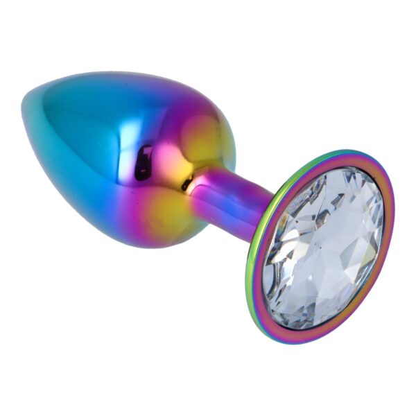 Pick&Love - No. 15 Rainbow Butt Plug With Clear Crystal Size S - Image 4