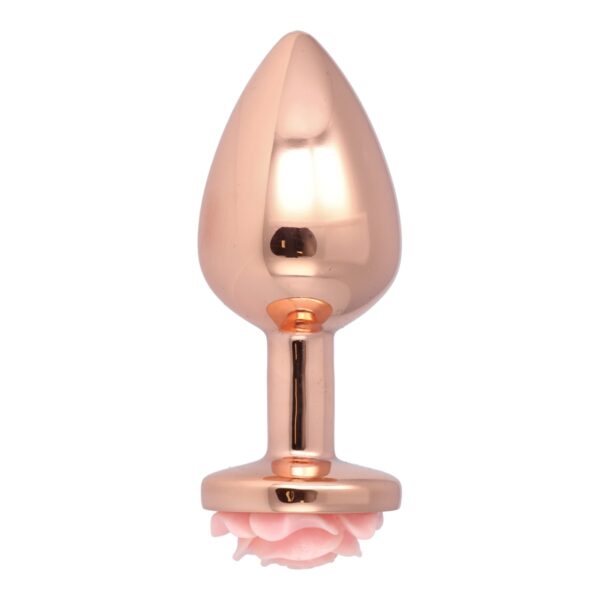 Pick&Love - No. 28 Rose Gold Butt Plug With Pink Flower Size M - Image 4