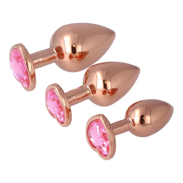 Pick&Love - Rose Gold Butt Plug Set With Pink Heart