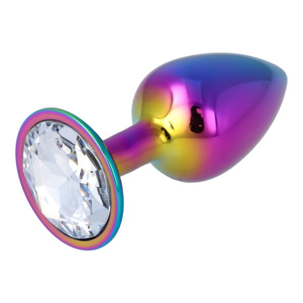 Pick&Love - No. 15 Rainbow Butt Plug With Clear Crystal Size S