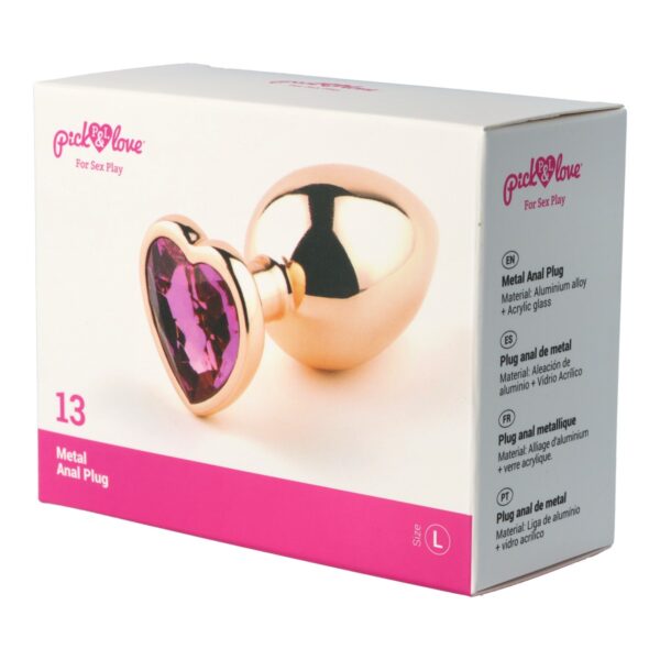 Pick&Love - No. 13 Rose Gold Butt Plug With Pink Heart Size L - Image 6