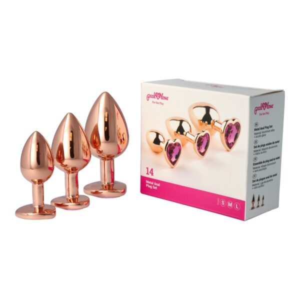 Pick&Love - Rose Gold Butt Plug Set With Pink Heart - Image 7