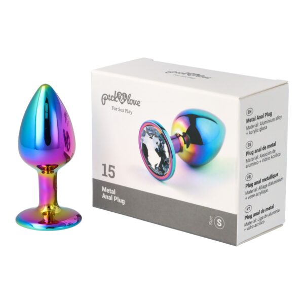 Pick&Love - No. 15 Rainbow Butt Plug With Clear Crystal Size S - Image 8