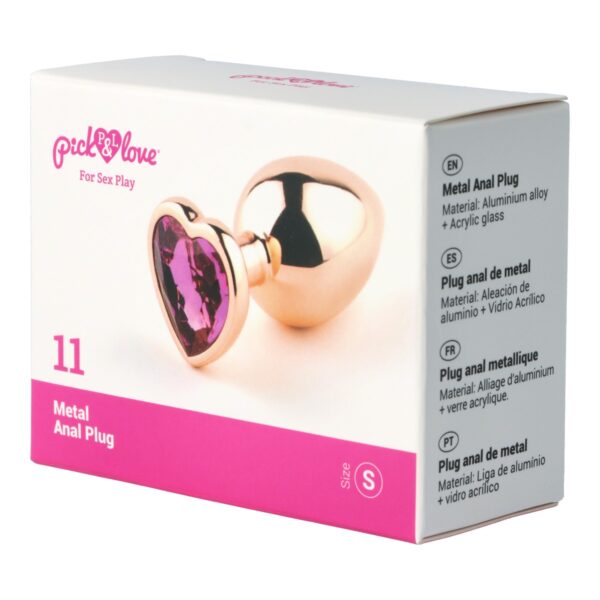 Pick&Love - No. 11 Rose Gold Butt Plug With Pink Heart Size S - Image 9