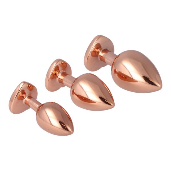 Pick&Love - Rose Gold Butt Plug Set With Pink Heart - Image 4