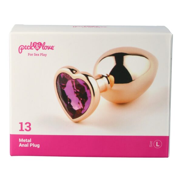 Pick&Love - No. 13 Rose Gold Butt Plug With Pink Heart Size L - Image 7