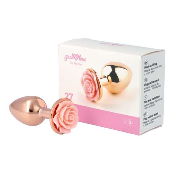 Pick&Love - No. 27 Rose Gold Butt Plug With Pink Flower Size S - Image 11