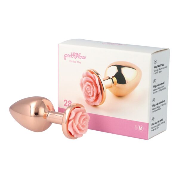 Pick&Love - No. 28 Rose Gold Butt Plug With Pink Flower Size M - Image 8