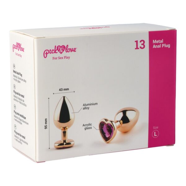 Pick&Love - No. 13 Rose Gold Butt Plug With Pink Heart Size L - Image 8