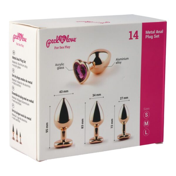 Pick&Love - Rose Gold Butt Plug Set With Pink Heart - Image 8