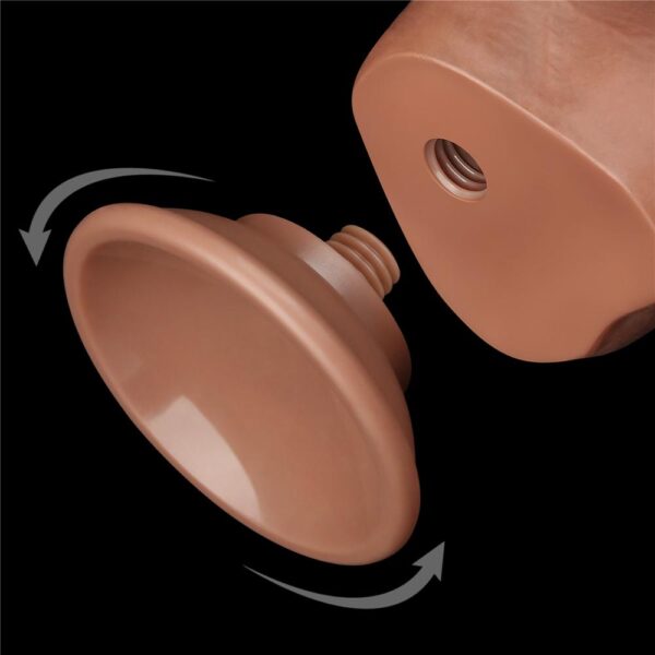 Lovetoy - 7.5 Inch Sliding Skin Dual Layer Ballsy Dildo Brown - Image 15