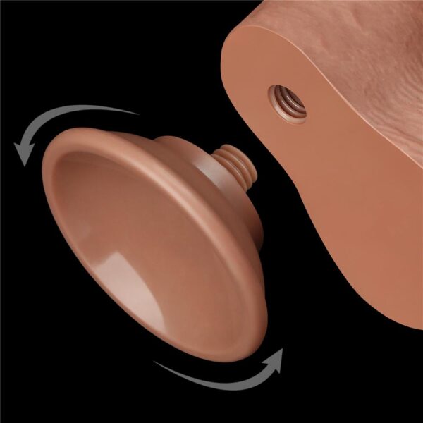 Lovetoy - 7.5 Inch Sliding Skin Dual Layer Ballsy Dildo Brown - Image 15