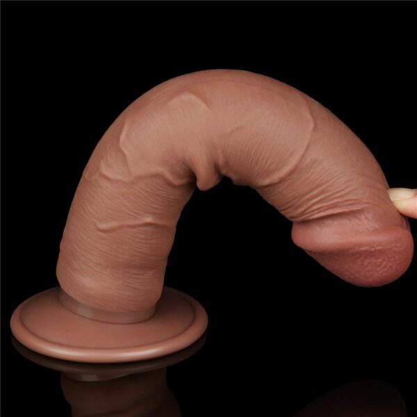 Lovetoy - 8 Inch Sliding Skin Dual Layer Dildo Brown - Image 11