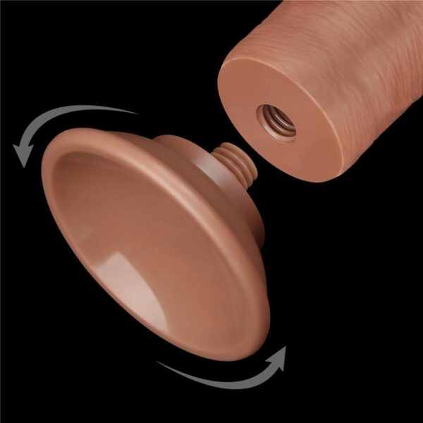 Lovetoy - 8 Inch Sliding Skin Dual Layer Dildo Brown - Image 15