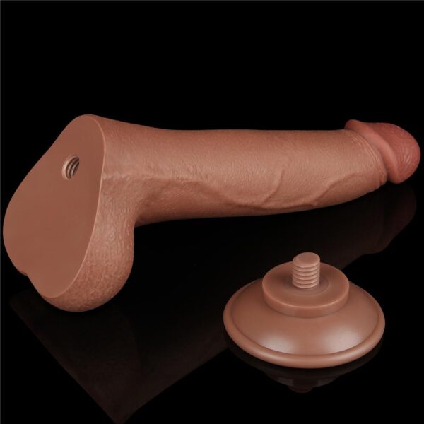 Lovetoy - 8.5 Inch Sliding Skin Dual Layer Dildo Brown - Image 14