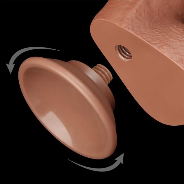 Lovetoy - 8.5 Inch Sliding Skin Dual Layer Dildo Brown - Image 15