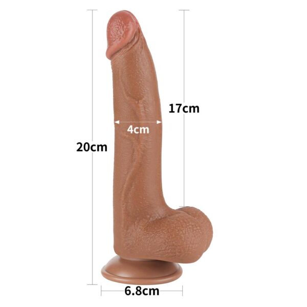 Lovetoy - 8.5 Inch Sliding Skin Dual Layer Dildo Brown - Image 7