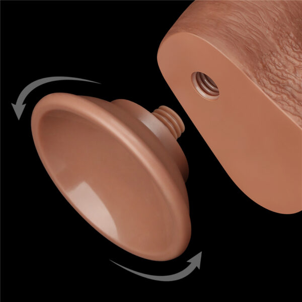 Lovetoy - 9 Inch Sliding Skin Dual Layer Dildo Brown - Image 15