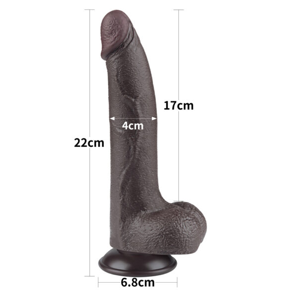 Lovetoy - 8.5 Inch Sliding Skin Dual Layer Dildo Black - Image 3