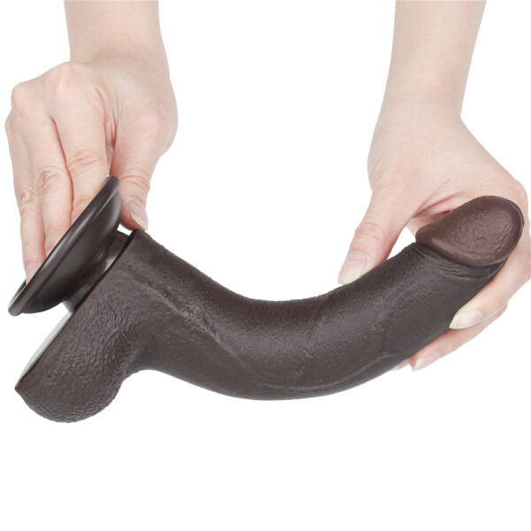 Lovetoy - 8.5 Inch Sliding Skin Dual Layer Dildo Black - Image 9