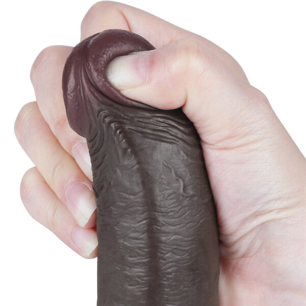 Lovetoy - 9 Inch Sliding Skin Dual Layer Dildo Black - Image 11