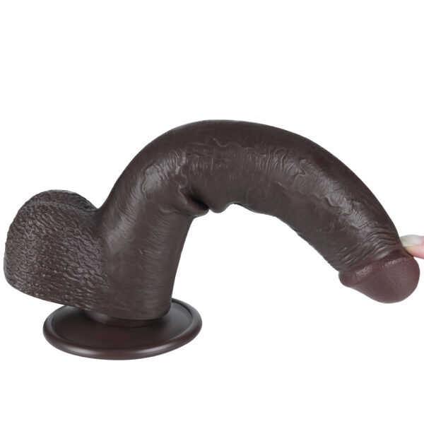 Lovetoy - 9 Inch Sliding Skin Dual Layer Dildo Black - Image 5