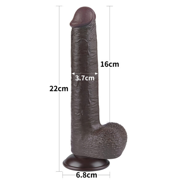 Lovetoy - 9 Inch Sliding Skin Dual Layer Dildo Black - Image 2