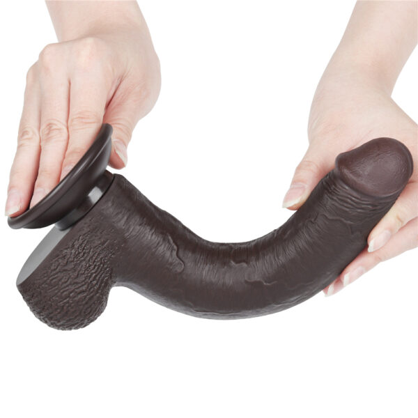 Lovetoy - 9 Inch Sliding Skin Dual Layer Dildo Black - Image 8