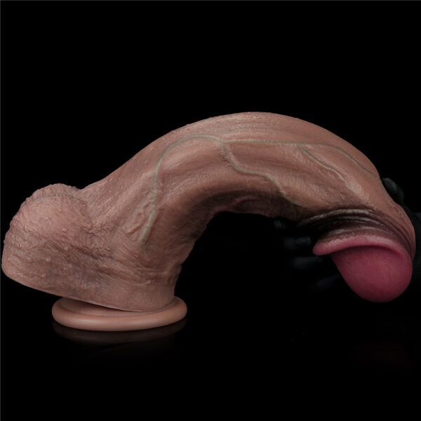 Lovetoy - 13 Inch Dual Layered Silicone Dildo XXL Brown - Image 6