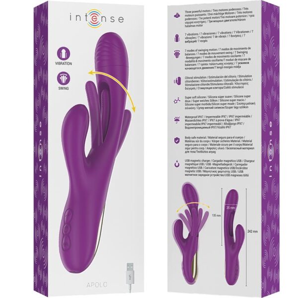 Intense - Apolo Swinging Motion Rabbit Vibrator Purple - Image 7