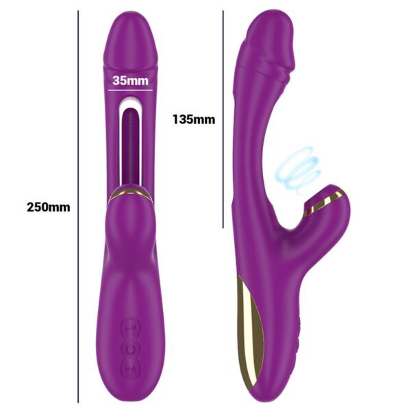 Intense - Ateneo Swinging Motion & Sucking Rabbit Vibrator Purple - Image 3