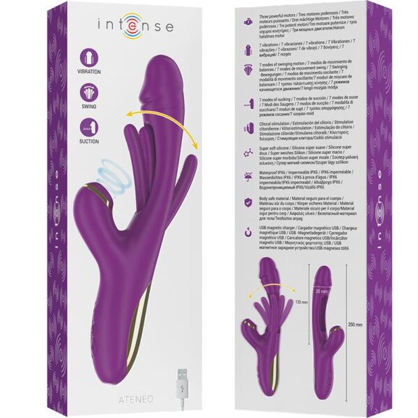 Intense - Ateneo Swinging Motion & Sucking Rabbit Vibrator Purple - Image 8