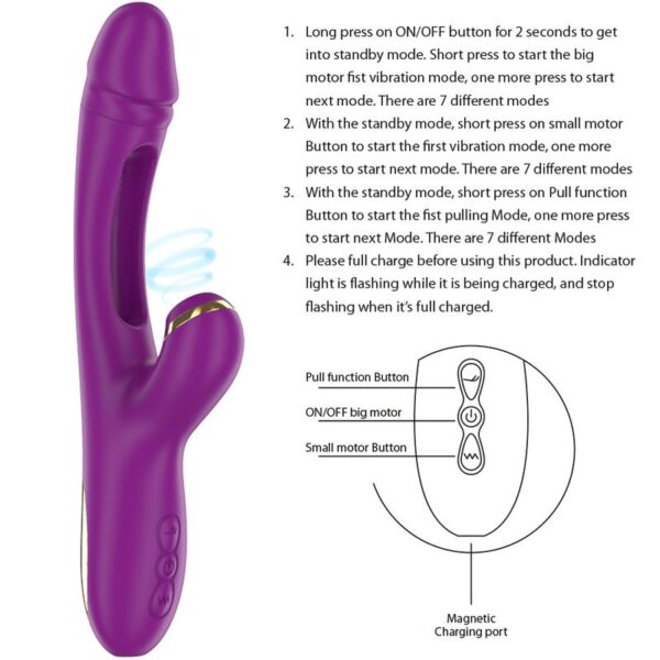 Intense - Ateneo Swinging Motion & Sucking Rabbit Vibrator Purple - Image 6