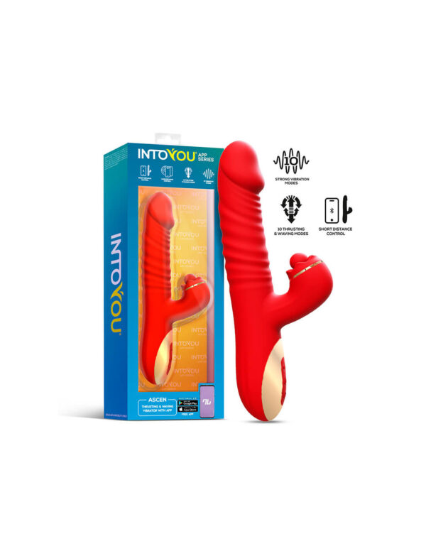 IntoYou - Ascen Rabbit Vibrator Thrusting And Waving Vibrator with App Red - Image 10