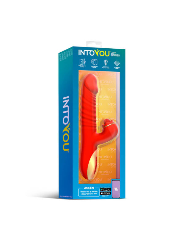 IntoYou - Ascen Rabbit Vibrator Thrusting And Waving Vibrator with App Red - Image 9