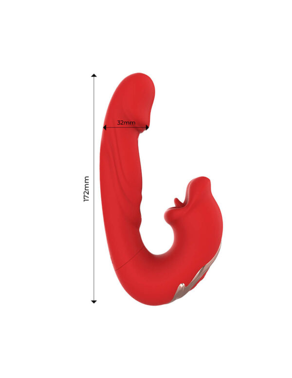 IntoYou - Mouty Biting & Flipping Rabbit Vibrator with App Red - Image 3