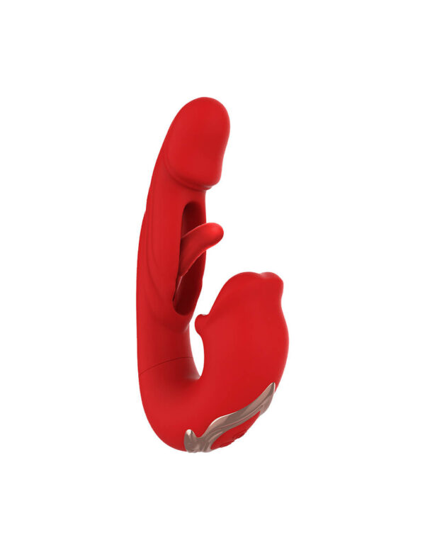 IntoYou - Mouty Biting & Flipping Rabbit Vibrator with App Red - Image 2