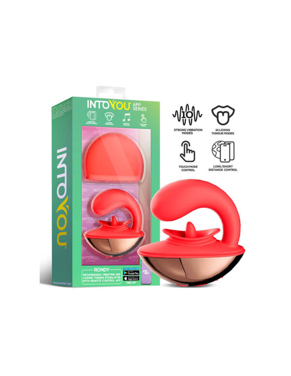 IntoYou - Rondy Clitoral Vibrator & Licking Tongue with App Red - Image 10