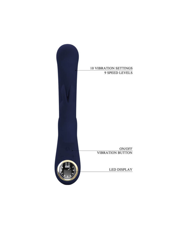 Pretty Love - Lamar Rabbit Vibrator With Digital LED Display Dark Blue - Image 5